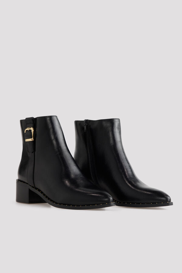 Cortefiel Buckle ankle boot Black