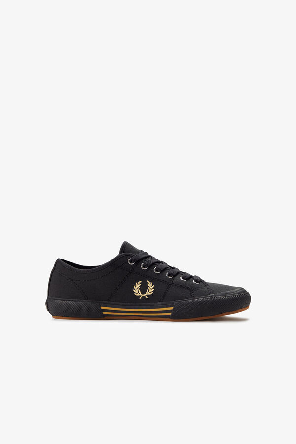 Fred Perry Sapatilha B708 Vintage Canva Preto