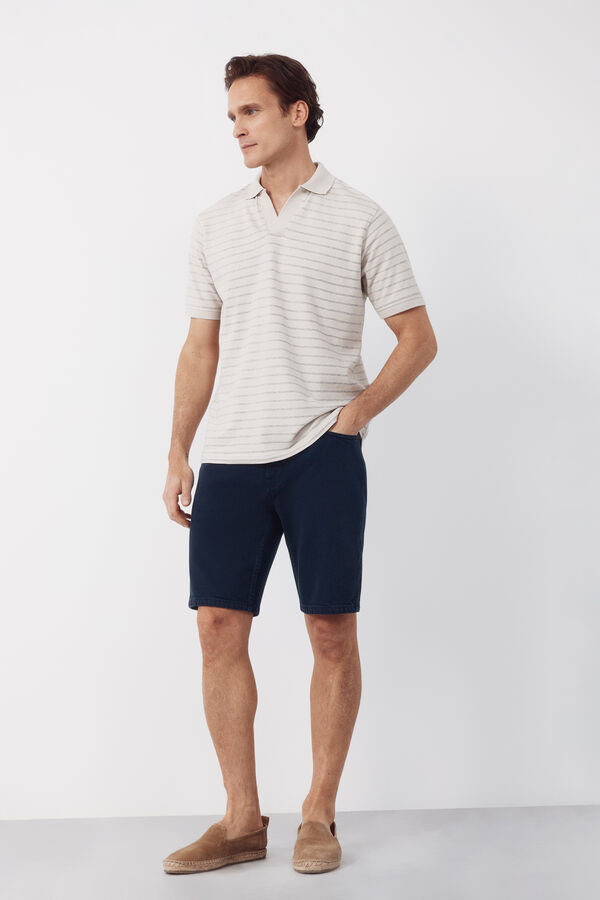 Cortefiel Regular color denim Bermuda shorts Navy