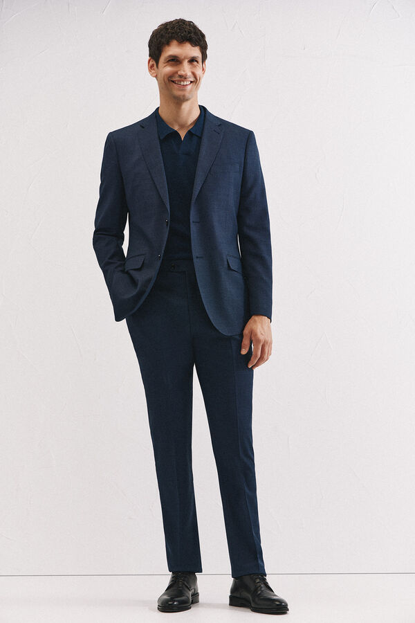 Cortefiel Coolmax bird's eye jacket Blue