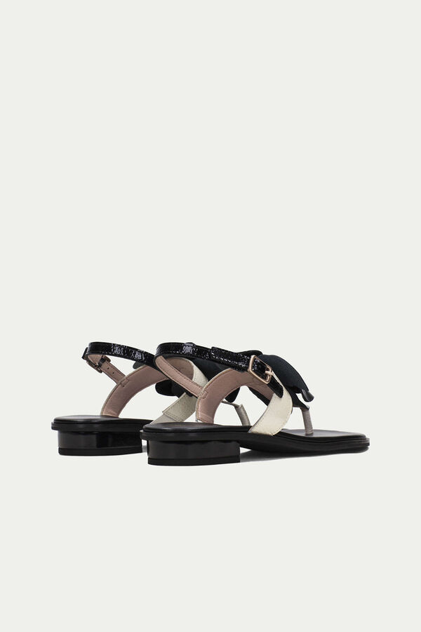 Cortefiel IBIZA gladiator sandals with flower embellishment Black