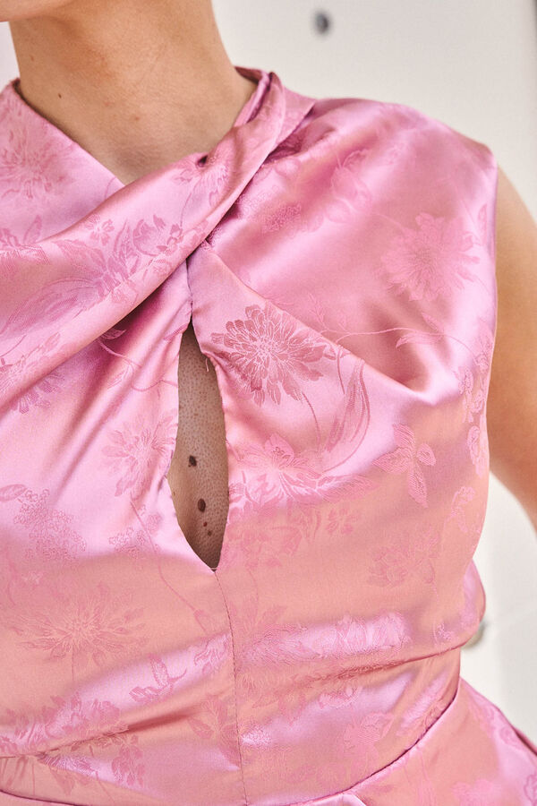 Cortefiel Vestido midi rosa Subiu