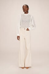 Grace & Mila Calça de veludo cotelê com bolsos frontais Branco