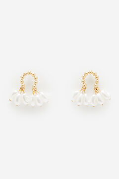 Cortefiel Pearl earrings Beige