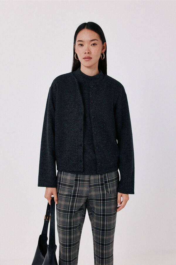 Cortefiel Knit bolero Dark grey