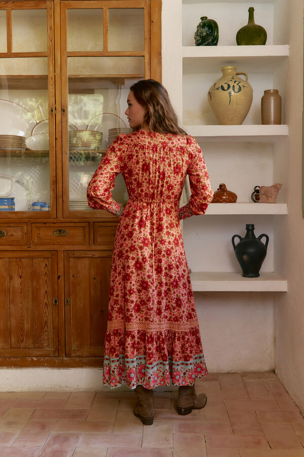 Jaase Vestido longo estampado Arlo da Lilliana Laranja