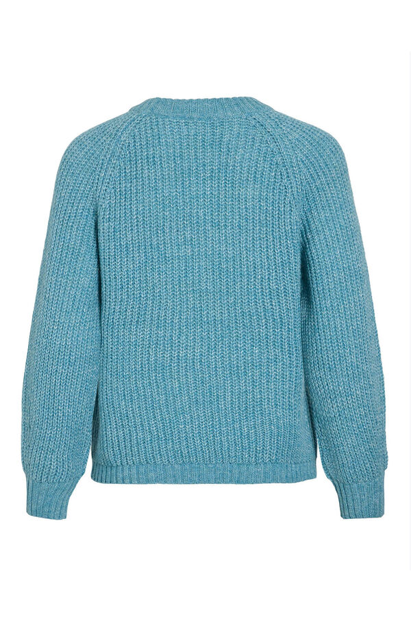 Vila Jersey-Knit jumper with wool Blue