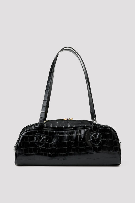 Bolso baguette efecto cocodrilo