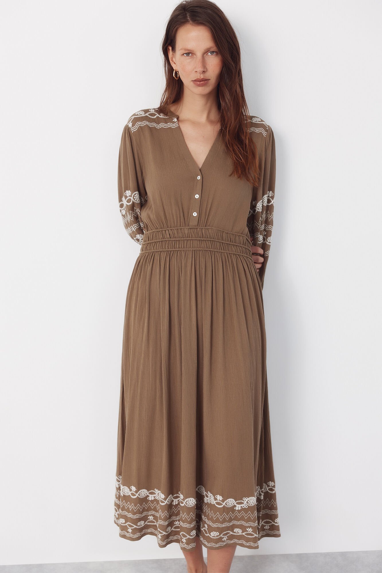 Cortefiel Embroidered dress