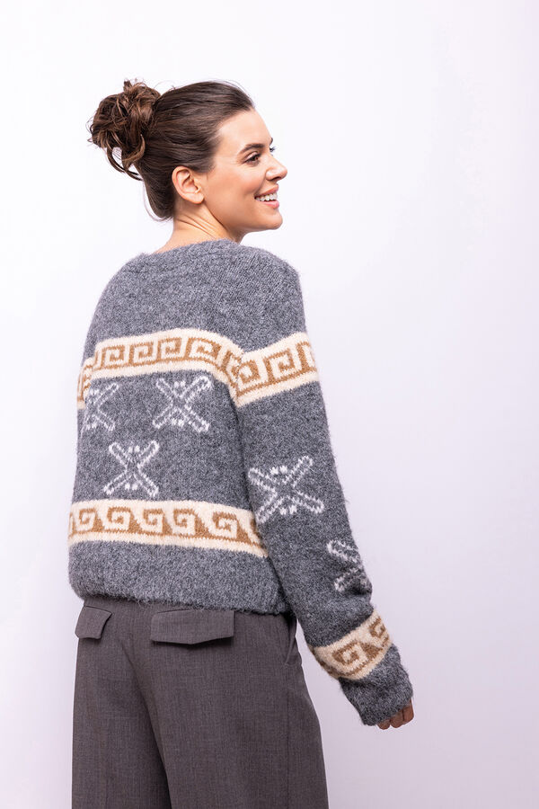 Object Cardigan de lã estampado Cinzento