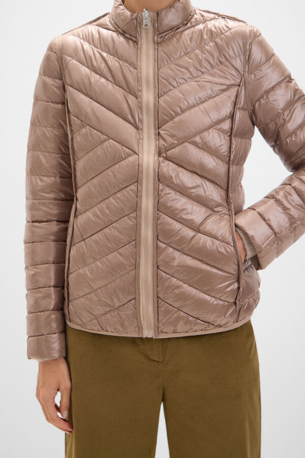 Cortefiel Chaqueta reversible plumas Beige