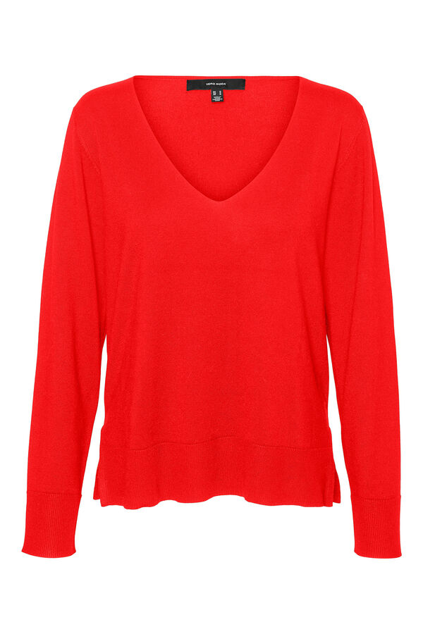 Vero Moda Curve Suéter bico com gola em V Vermelho