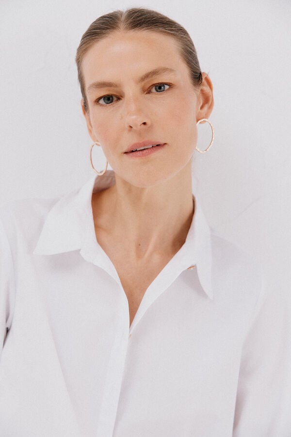 Cortefiel Poplin shirt White
