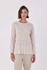 Cortefiel Floral fluid T-shirt Ivory