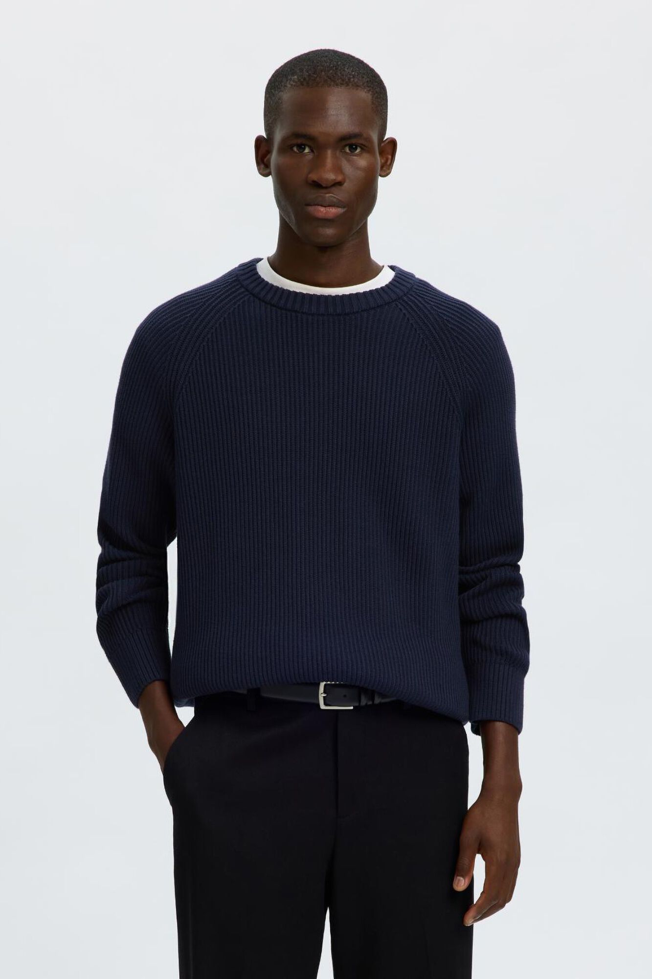 Selected Camisola canelada Relaxed Fit