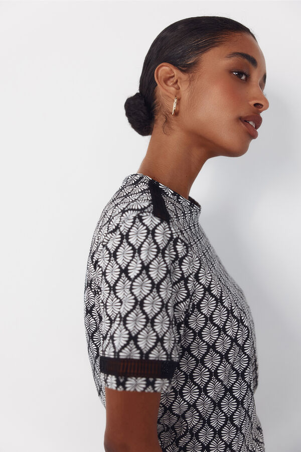 Cortefiel Camiseta com detalhe de bainha Cinzento