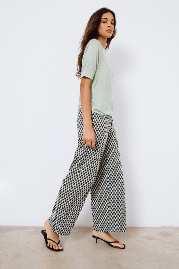 Cortefiel Jacquard stretch trousers White