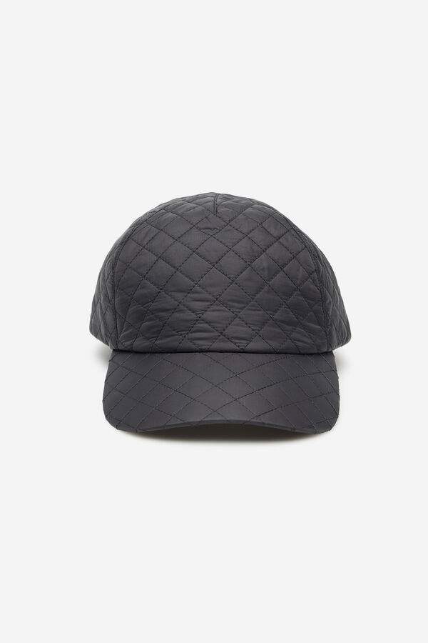 Cortefiel Padded nylon cap Black