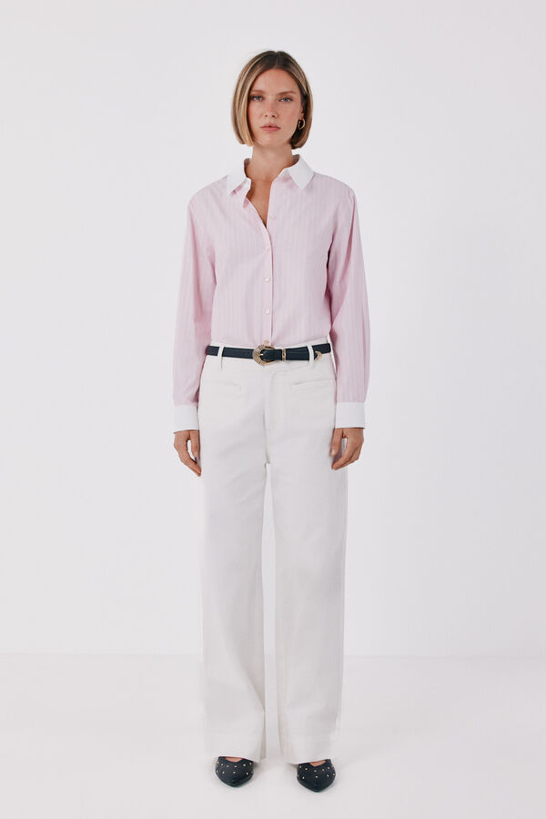 Cortefiel Poplin shirt Printed purple