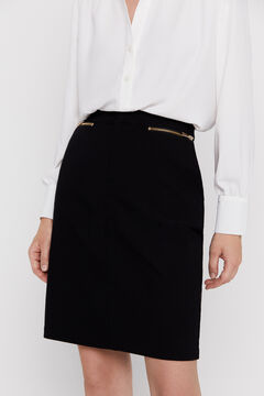 Cortefiel Short straight skirt Black
