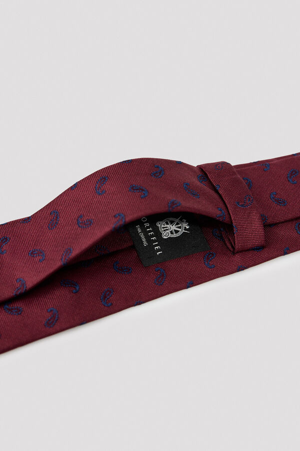 Cortefiel NATURAL silk tie Maroon