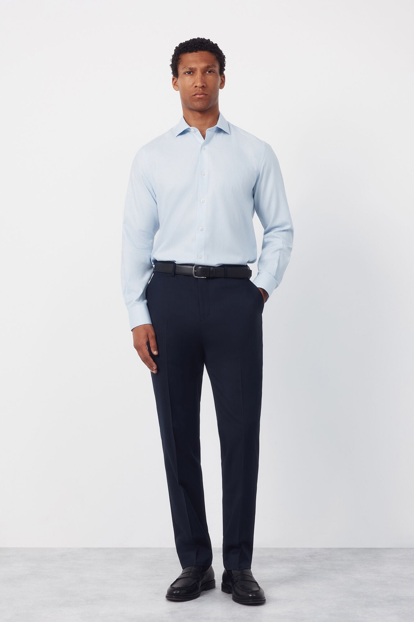 Cortefiel Camisa social pied-de-poule de ferro f&aacute;cil