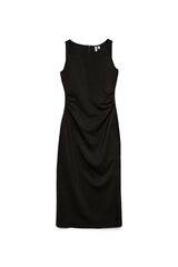 Vero Moda Long ruched seam dress Black