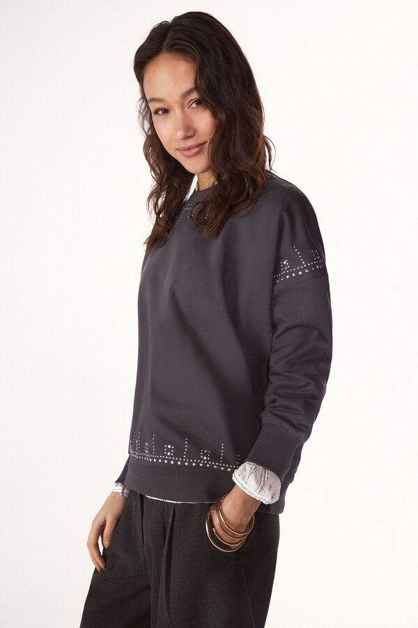 Slowlove Sudadera tachas Gris
