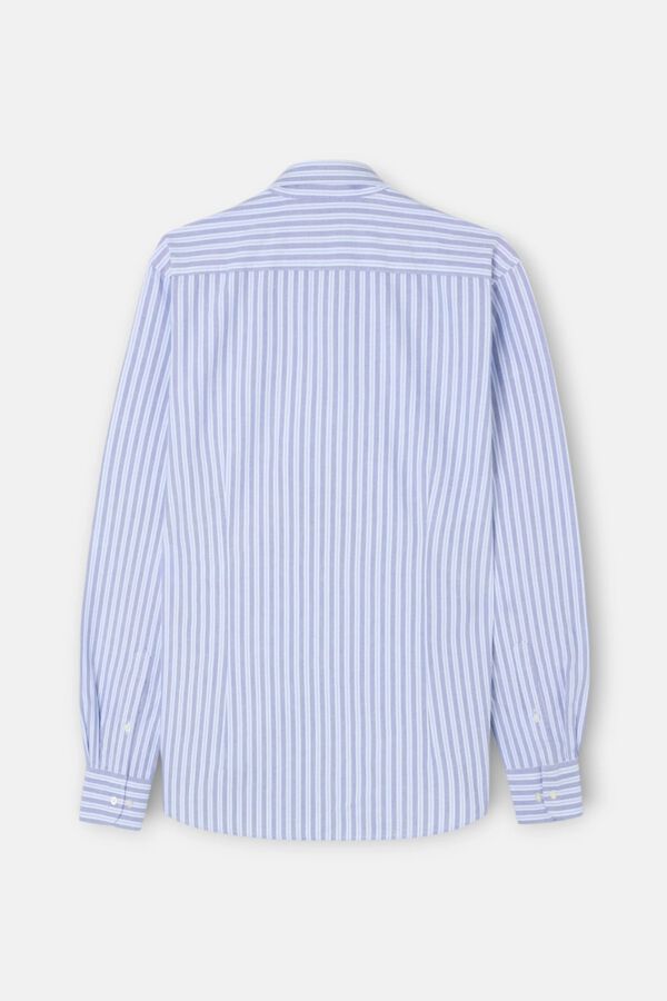 Silbon Bicolour striped oxford sport shirt Blue