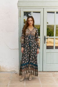 Jaase Vestido longo Sabrina com estampado de monarca