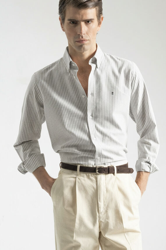 Camisa rayas oxford algodón
