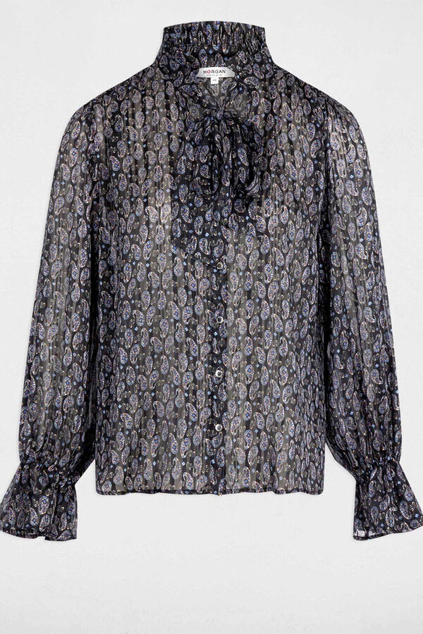 Morgan Camisa fluida com gola em V Multicolorido