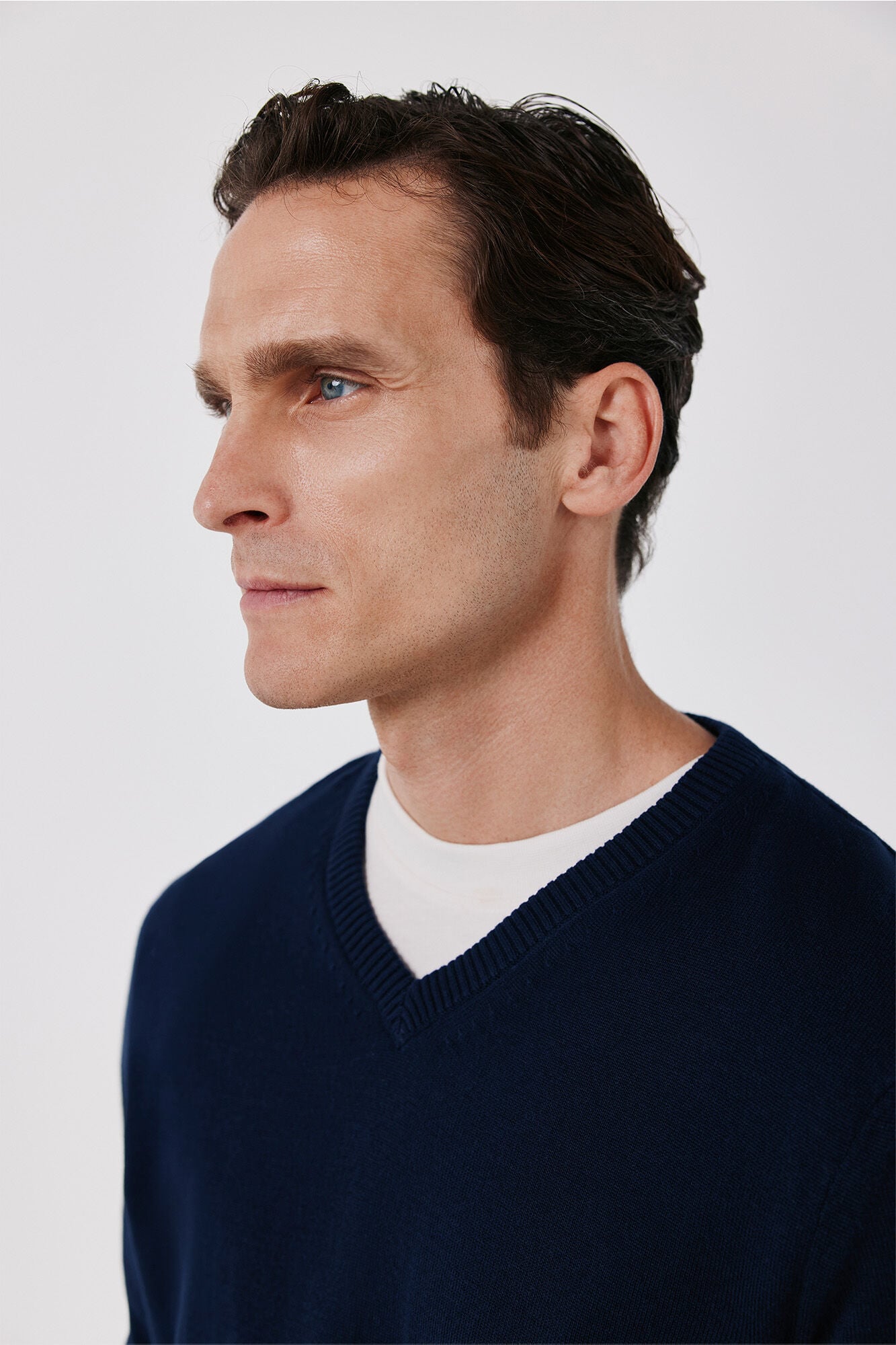 Cortefiel Cotton fine knit V-neck jumper