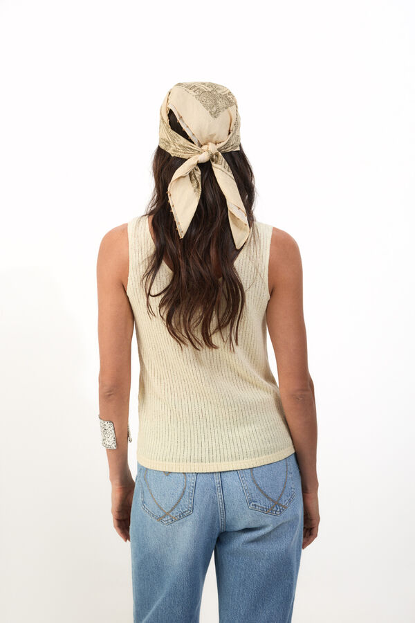 Slowlove Top tirantes botones Amarelo