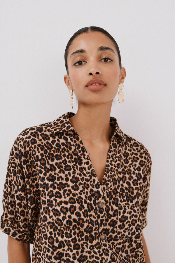 Cortefiel Animal print shirt Multicolour