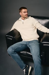 OOTO Jersey cuello polo cremallera algodón