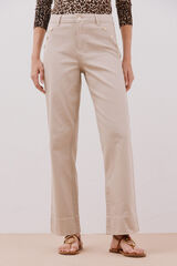 Cortefiel Pantalones palazzo botones Marfil