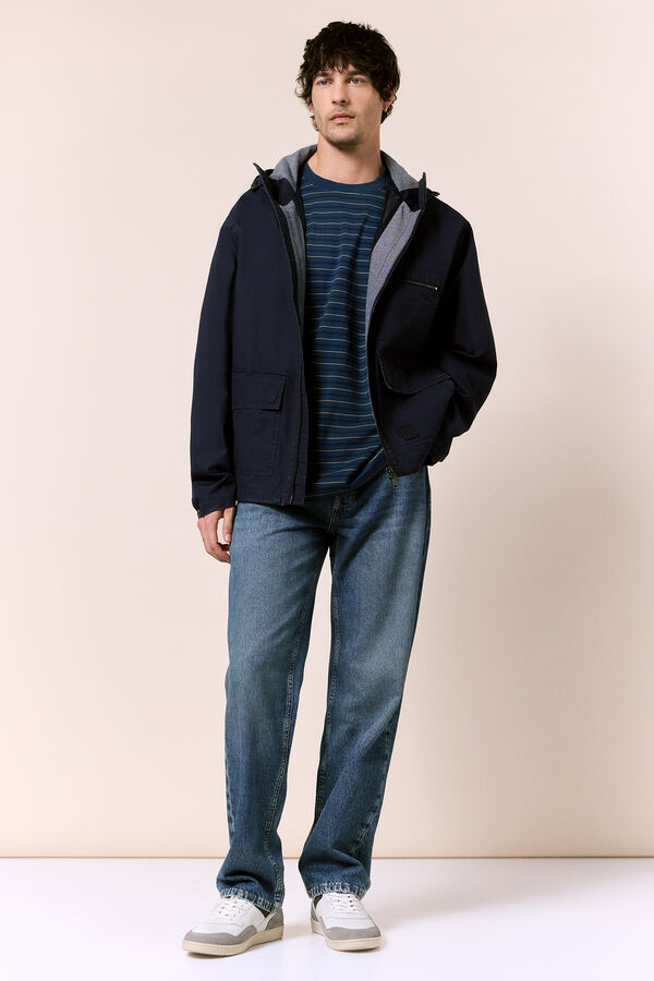 OOTO Short hooded parka Blue