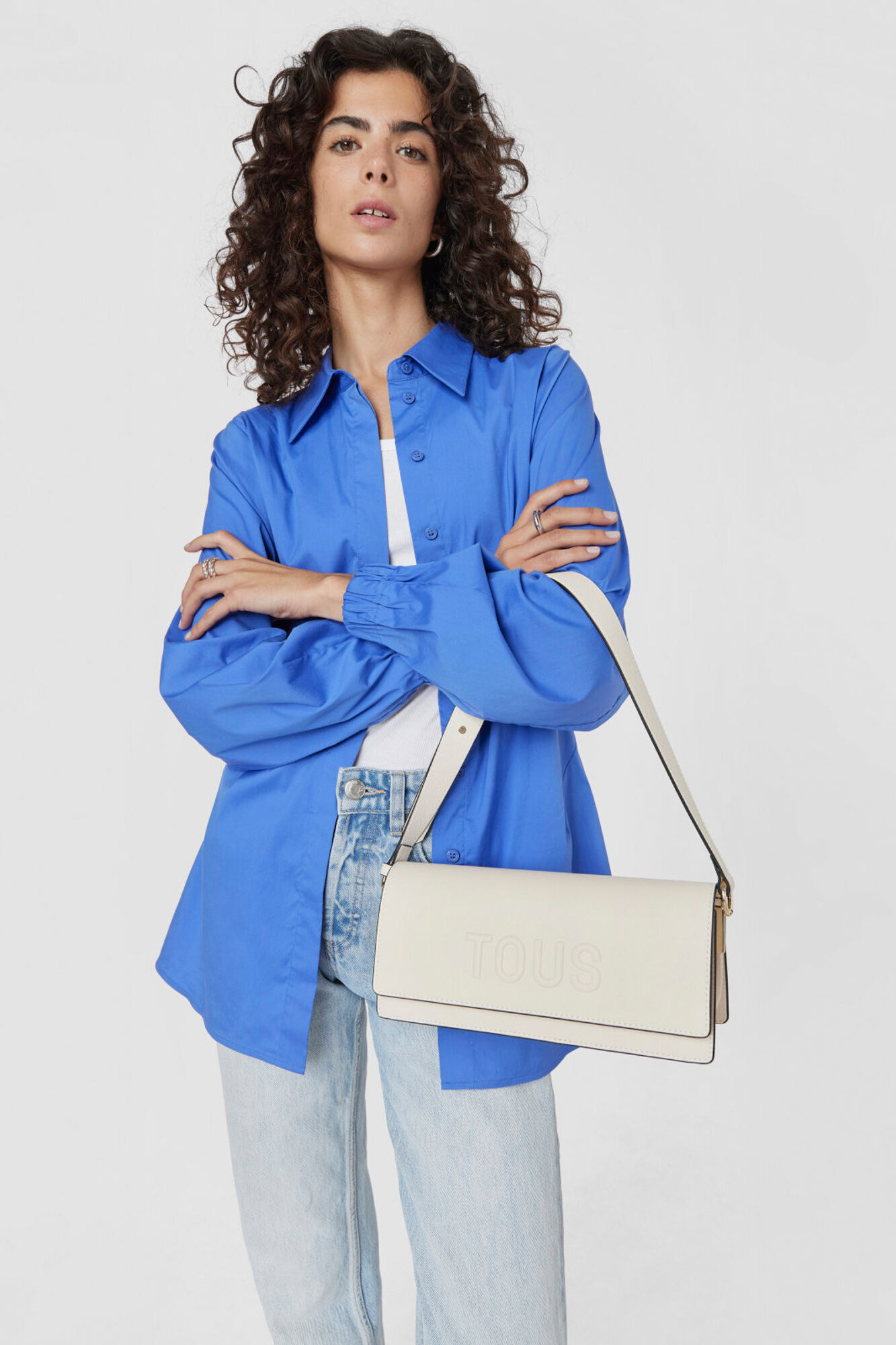 Bolso baguette azul shop