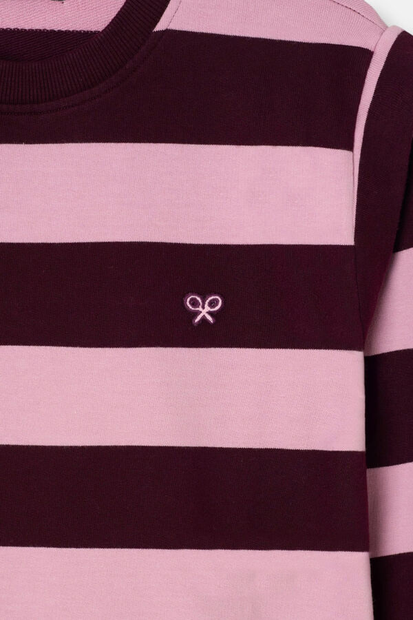 Silbon Striped shoulder sweatshirt Pink
