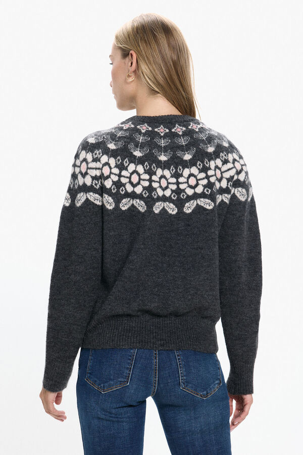 Vero Moda Camisola estampado de manga comprida feminino Cinzento