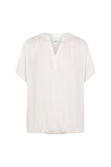 Cortefiel Blusa acetinada de manga curta Ecru