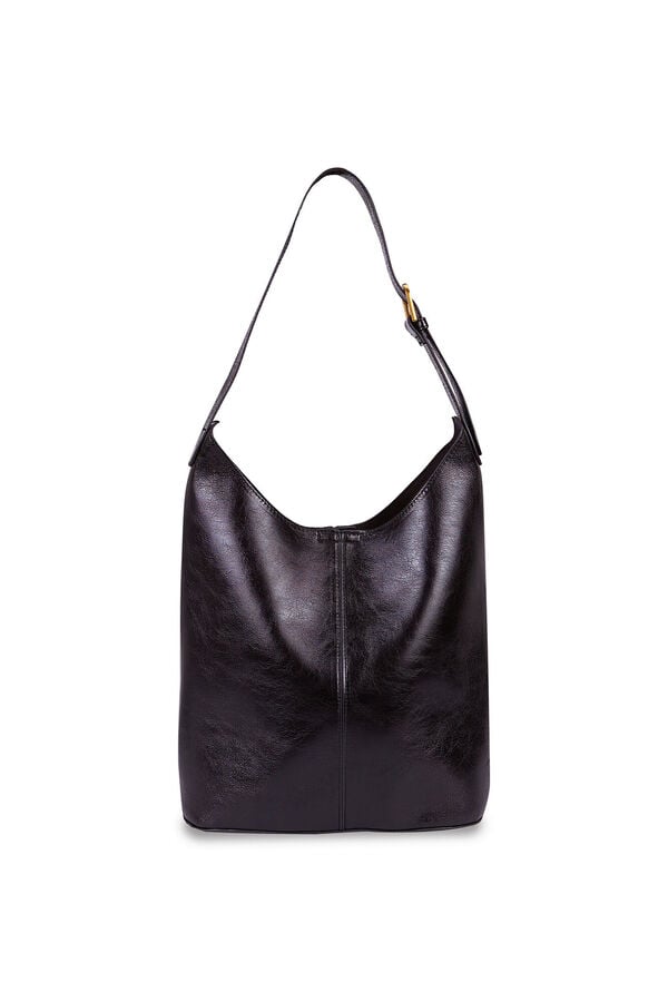 Cortefiel Large pouch bag Black