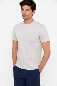 Cortefiel Basic T-shirt with pocket Grey