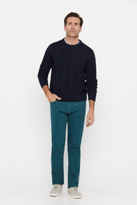 Cortefiel Regular fit dynamic coloured trousers Blue
