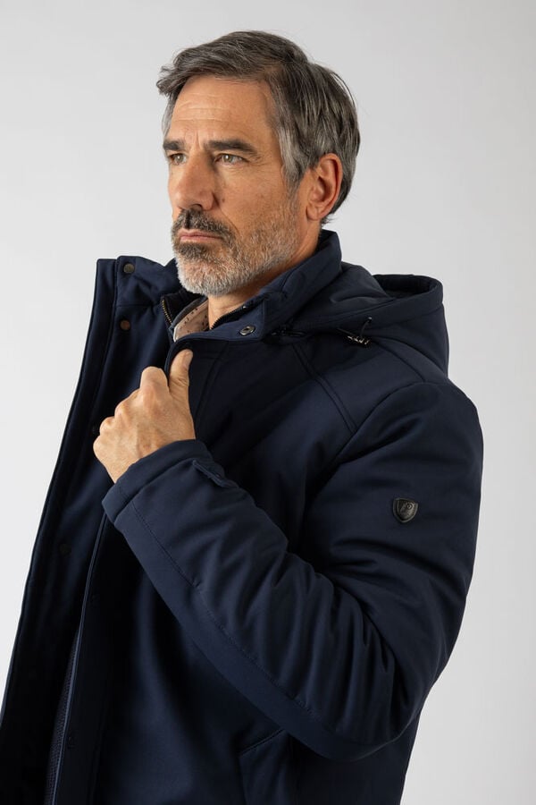 Privata Casaco longa com capuz Azul