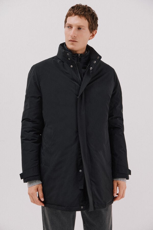Cortefiel Technical parka with removable lining Black