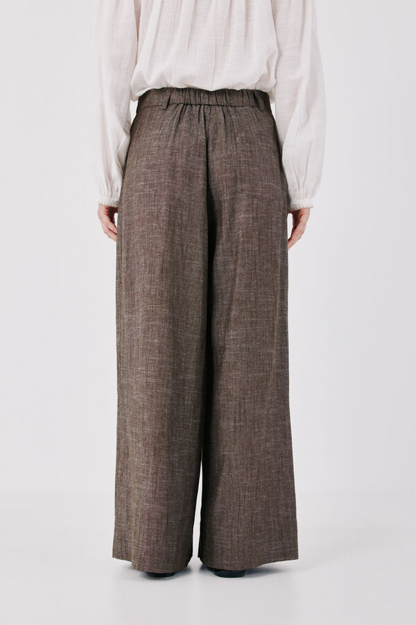 Cortefiel Wide leg trousers Dark brown