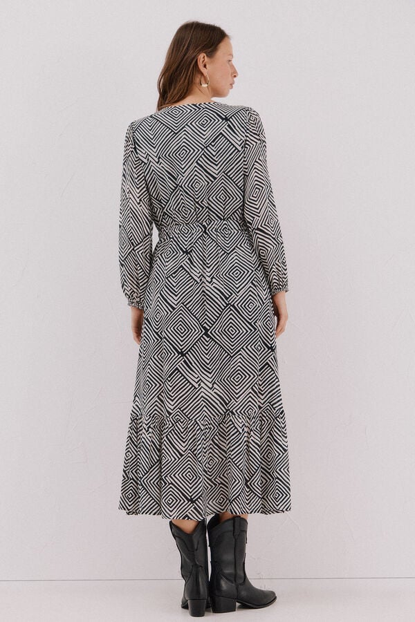 Cortefiel Printed dress Printed white