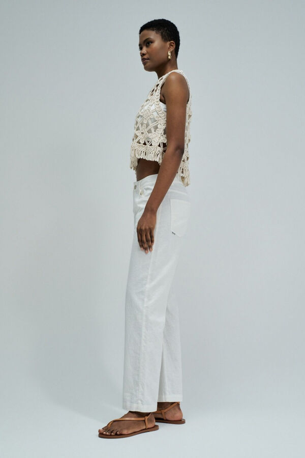 Salsa Jeans Cal&ccedil;as de linho Branco